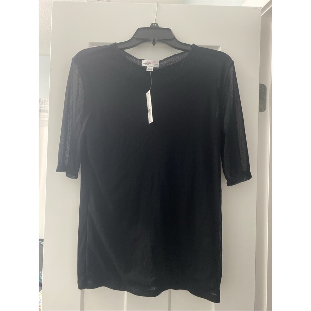 NWT Sweet Pea Large Black See Through Top